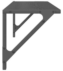 Półki ścienne z metalowym stelażem w kolorze czarny dąb, minimalistyczny design, zestaw 2 szt