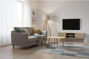 Lampa podłogowa trójnóg dębowy Light Home LH Len 1xE27 44cm L05 abażur stożek beżowy