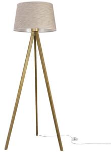 Lampa podłogowa trójnóg dębowy Light Home LH Len 1xE27 44cm L05 abażur stożek beżowy