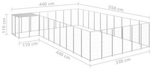 Kojec dla psa, srebrny, 19,36 m², stalowy