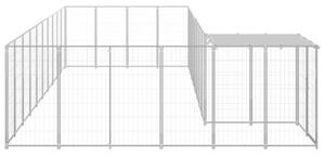 Kojec dla psa, srebrny, 19,36 m², stalowy
