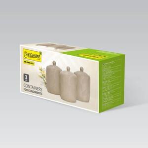 Zestaw 3 pojemników ceramicznych na kawę herbatę i cukier Geometry Beige MAESTRO