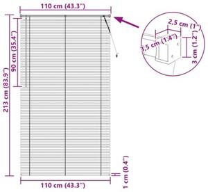 Elegancka Żaluzja wenecka srebrnoszara z pvc 213 x 110 cm