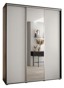 Szafa przesuwna wysoka Davos 3 190, gł. 45 cm czarny + biały + srebrny