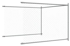 Klatka dla psa, z drzwiami, szara, 4x2x1,5 m, stal