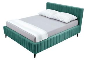 Rama łóżka tapicerowanego zielonego MAGGIE 160x200 cm