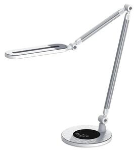 Srebrna lampka na biurko LED z panelem A6-S21