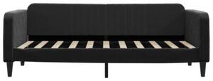 Sofa rozsuwana, czarna, 90x190 cm, aksamit
