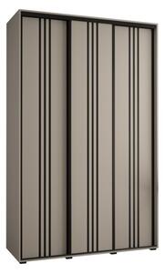 Szafa przesuwna wysoka Dakota 6 150, gł. 60 cm kaszmir + kaszmir + czarny