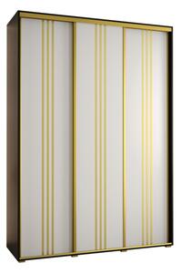 Szafa przesuwna wysoka Davos 6 180, gł. 60 cm czarny + biały + złoty