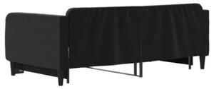 Sofa rozsuwana, czarna, 90x190 cm, aksamit