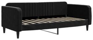 Sofa rozsuwana, czarna, 90x190 cm, aksamit