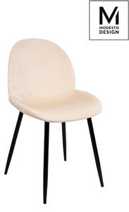 MODESTO krzesło SCOOP beżowe - welur, metal