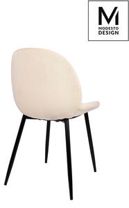 MODESTO krzesło SCOOP beżowe - welur, metal