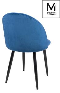 MODESTO krzesło NICOLE ciemny niebieski - welur, metal