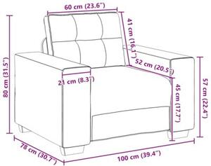 Fotel, jasnoszary, 60 cm, obity tkaninÄ