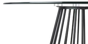 Stół GLAM GLASS 110 - szkło, czarna podstawa