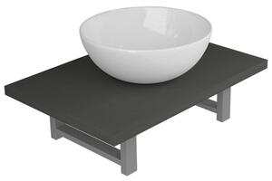 Dwuczęściowy zestaw mebli do łazienki, ceramiczny, szary