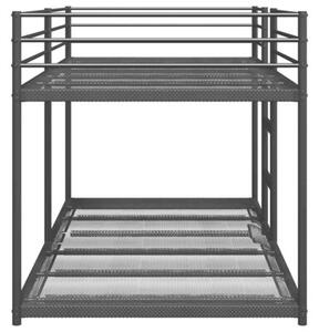 Łóżko piętrowe bez materaca, czarne, 90x200 cm, stal