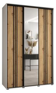 Szafa przesuwna wysoka Davos 7 160, gł. 60 cm biały + artisan + czarny