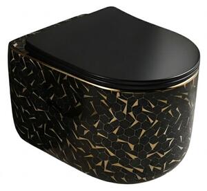 Miska WC Wisząca Corciano Nexa Midnight Gold Czarno-Złota Mozaika 52x37x30 cm