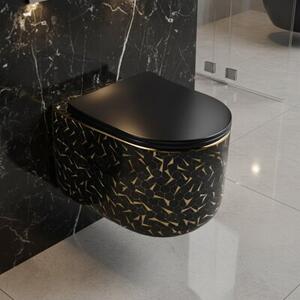 Miska WC Wisząca Corciano Nexa Midnight Gold Czarno-Złota Mozaika 52x37x30 cm