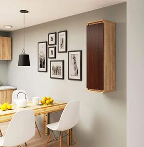 Szafka wisząca do salonu dąb sonoma + wenge T7-L34