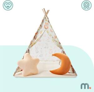 Tipi - namiot dla dziecka do pokoju z dywanem, poduszkami i światełkami LED - 135cm
