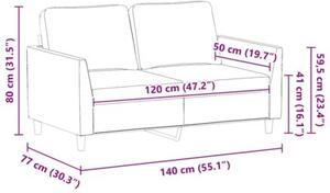 Sofa, 2-osobowa czarna, 120 cm, sztuczna skÃ³ra