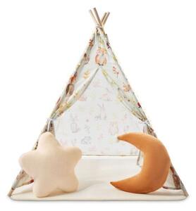 Tipi - namiot dla dziecka do pokoju z dywanem, poduszkami i światełkami LED - 135cm