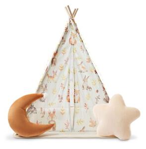 Tipi - namiot dla dziecka do pokoju z dywanem, poduszkami i światełkami LED - 135cm