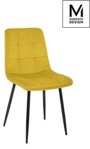 MODESTO krzesło CARLO musztardowe - welur, metal