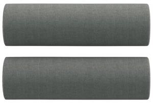 Sofa 2-osobowa z poduszkami, ciemnoszara, 120 cm, tkanina