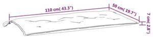 Poduszka na ławkę ogrodową, szara, 110x50x7 cm, tkanina