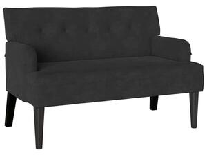 Sofa chesterfield aksamitna elegancja w kolorze czarnym 2-osobowa