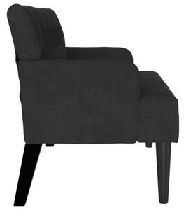 Sofa chesterfield aksamitna elegancja w kolorze czarnym 2-osobowa