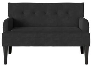 Sofa chesterfield aksamitna elegancja w kolorze czarnym 2-osobowa