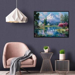 Obraz W Ramie Na Płótnie Góry Niebieski Do Sypialni Salonu 60x40