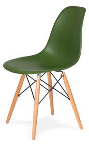 Krzesło DSW WOOD butelkowa zieleń.27 - podstawa drewniana bukowa