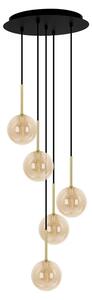 Lampa z wiszącymi beżowymi kulamo R1-H58