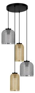 Wisząca lampa grafitowo-beżowa H0-N53