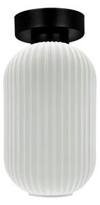 Lampa sufitowa ze szklanym ryflowanym kloszem biała C5-P25