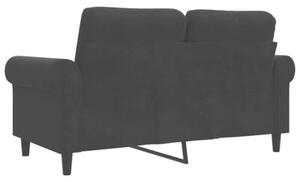 Sofa 2-osobowa, czarna, 120 cm, tapicerowana aksamitem