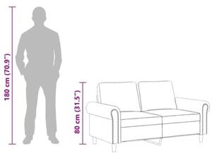 Sofa 2-osobowa, brÄ zowy, 120 cm, tapicerowana aksamitem