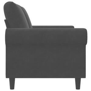 Sofa 2-osobowa, czarna, 120 cm, tapicerowana aksamitem