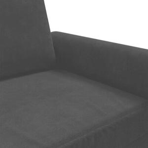 Sofa 2-osobowa, czarna, 120 cm, tapicerowana aksamitem