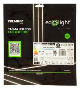 Taśma LED COB 480 9W/m 6000K 990lm/m 12V hermetyczna IP67 5m Ecolight