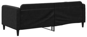Sofa z funkcją spania, czarna, 90x190 cm, obita tkaniną