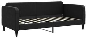 Sofa z funkcją spania, czarna, 90x190 cm, obita tkaniną