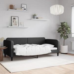 Sofa z funkcją spania, czarna, 90x190 cm, obita tkaniną